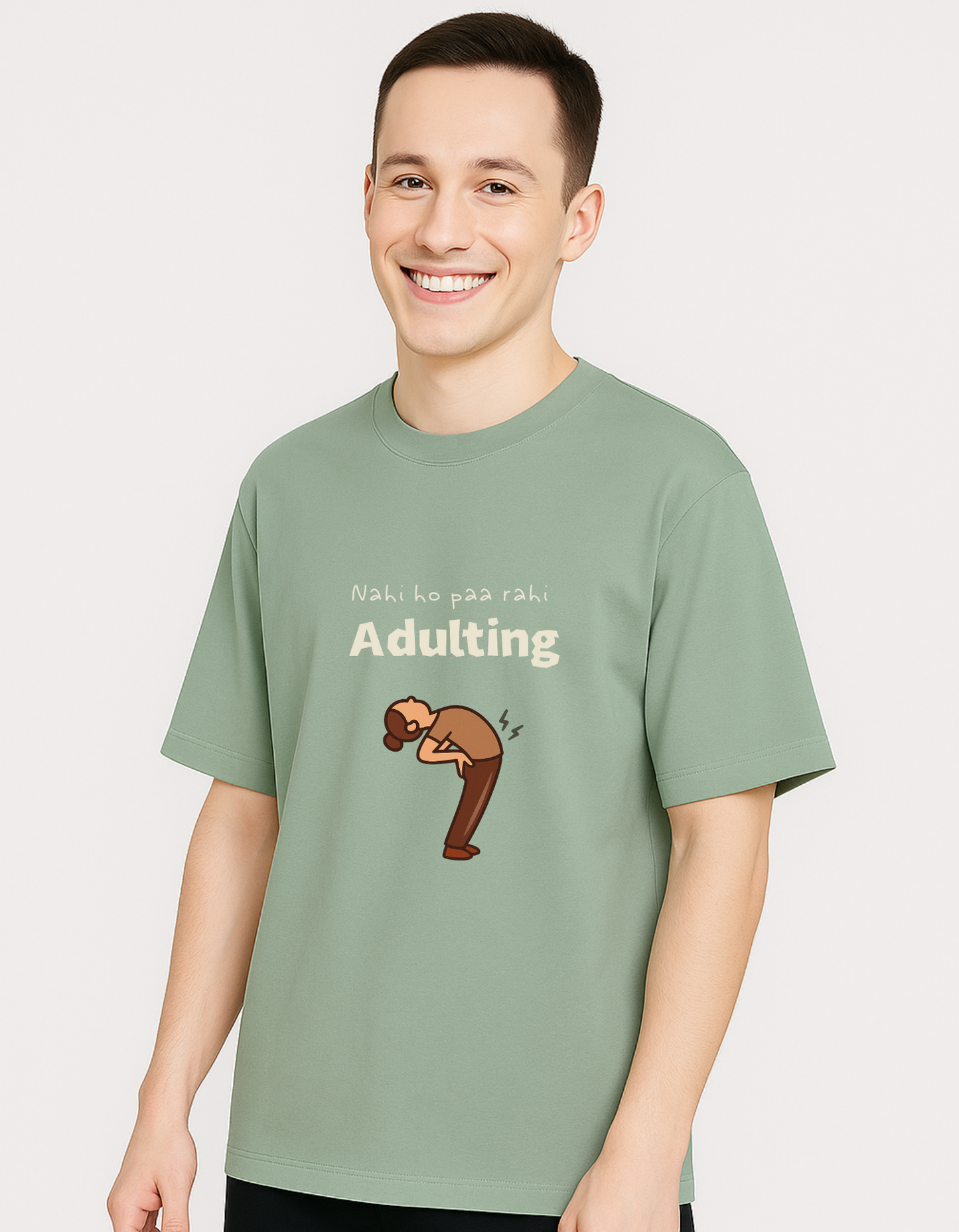 Nahi Ho Paa Rahi Adulting Unisex- Life Update Tshirt - Premium Cotton Round Neck Casual Oversized T-shirt