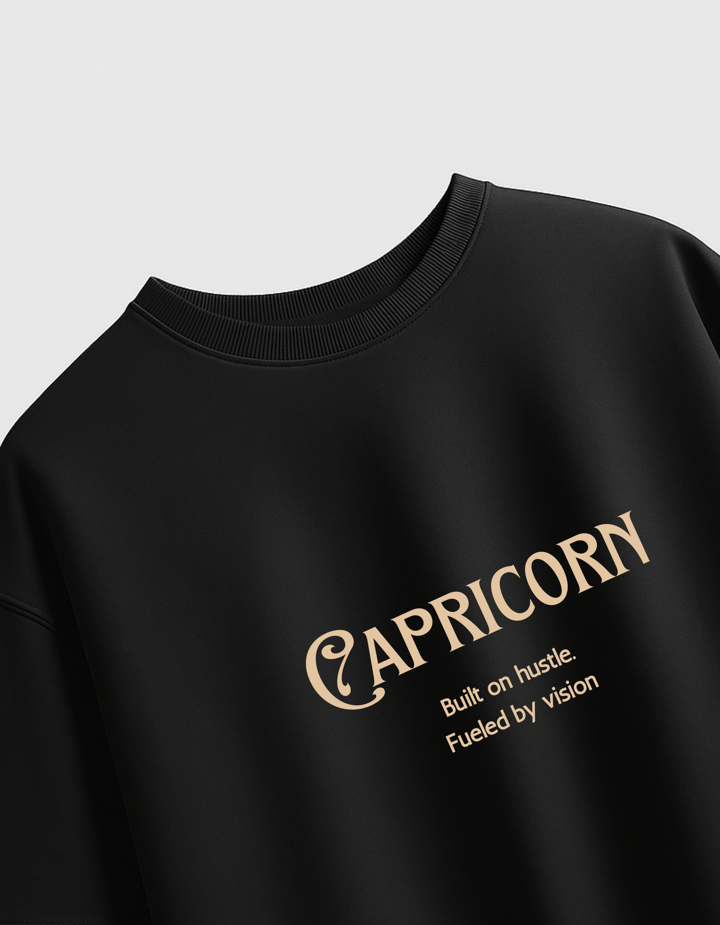 सब लिखा हुआ है – Zodiac Black Oversized T-shirt