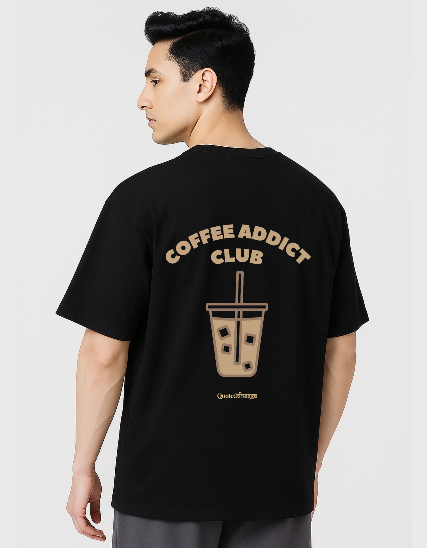 Me and my Latte against the world - For the Coffee Lovers Premium Luxe Terry Cotton Round NeckOversized T-shirt