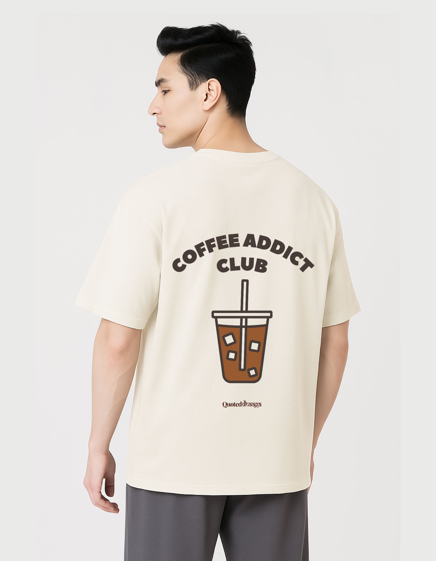 Me and my Latte against the world - For the Coffee Lovers Premium Luxe Terry Cotton Round NeckOversized T-shirt