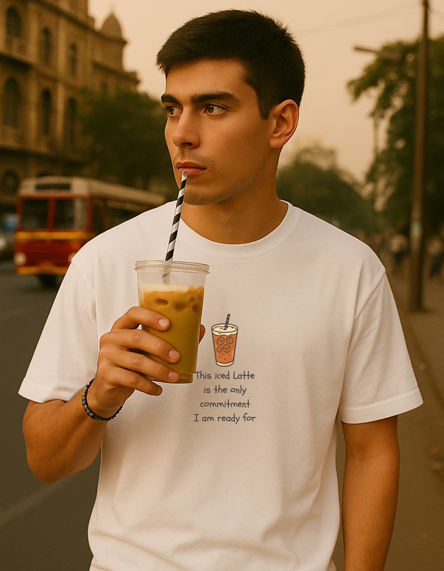 This Iced Latte is the only commitment Oversized T-shirt