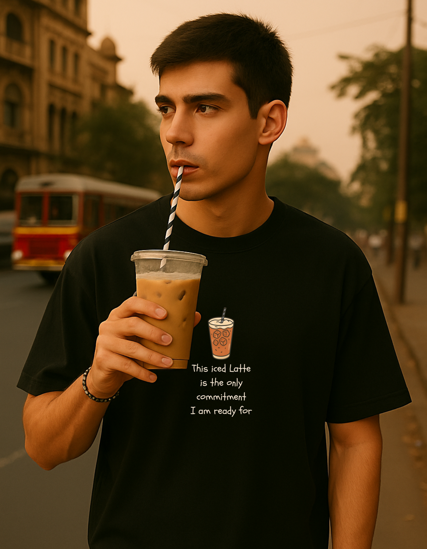 This Iced Latte is the only commitment Oversized T-shirt