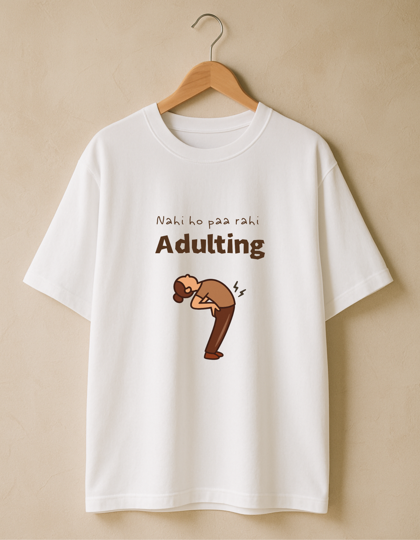 Nahi Ho Paa Rahi Adulting Unisex- Life Update Tshirt - Premium Cotton Round Neck Casual Oversized T-shirt