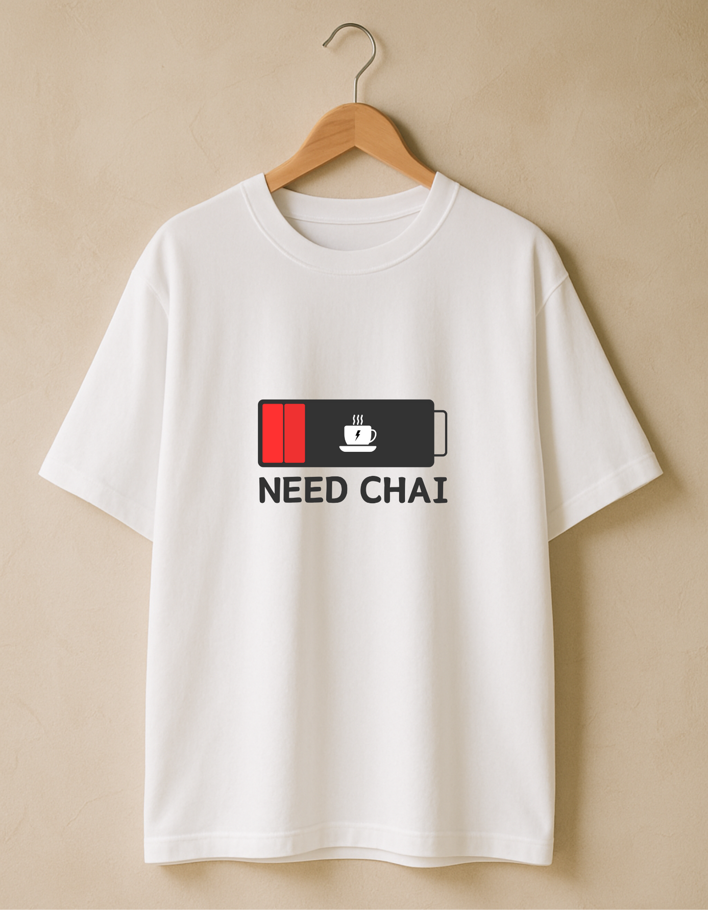 Need Chai - For the Chai Lovers Premium Cotton Round Neck Casual Oversized T-shirt