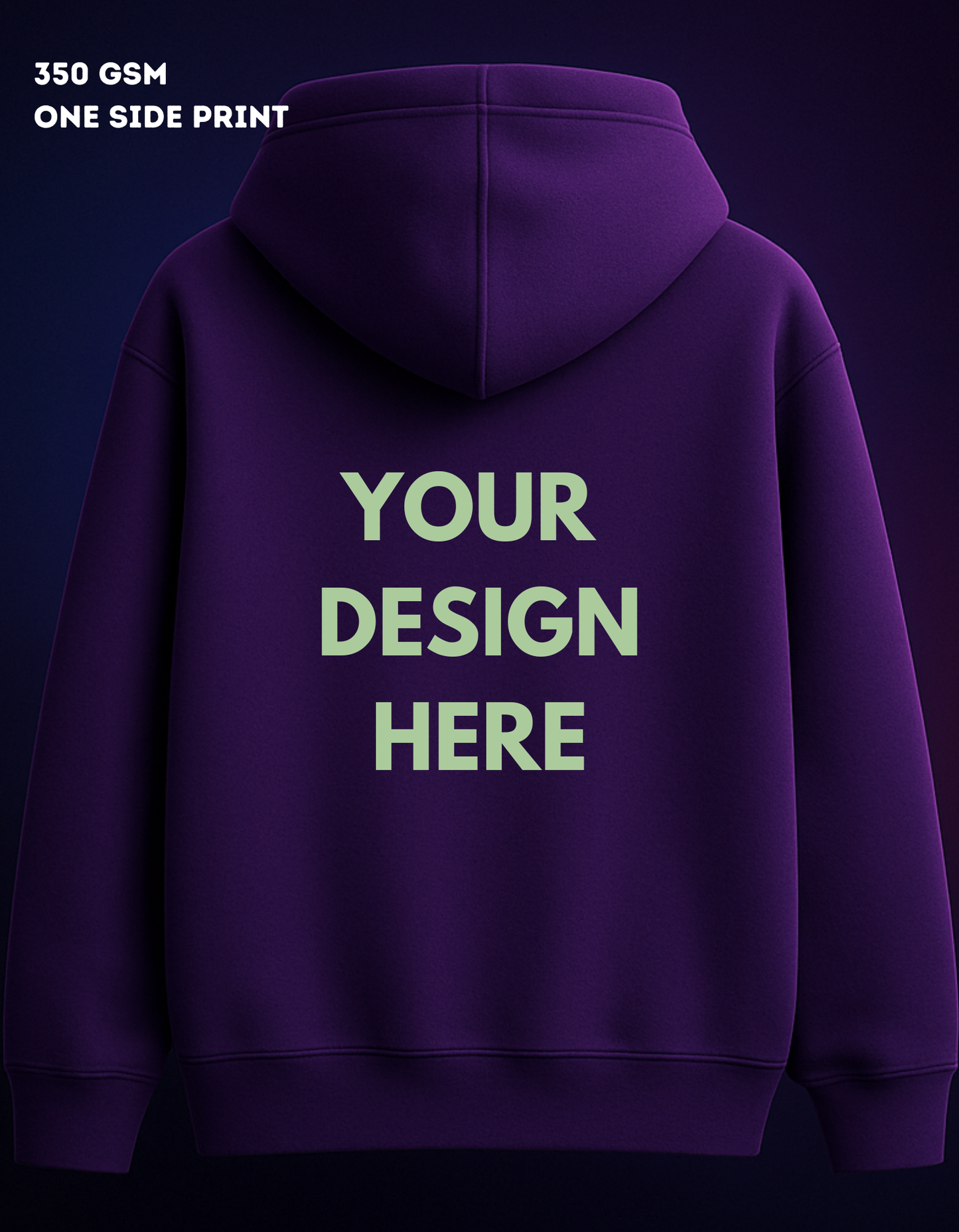 Limited Edition : Purple Oversized Hoodie One Side Print