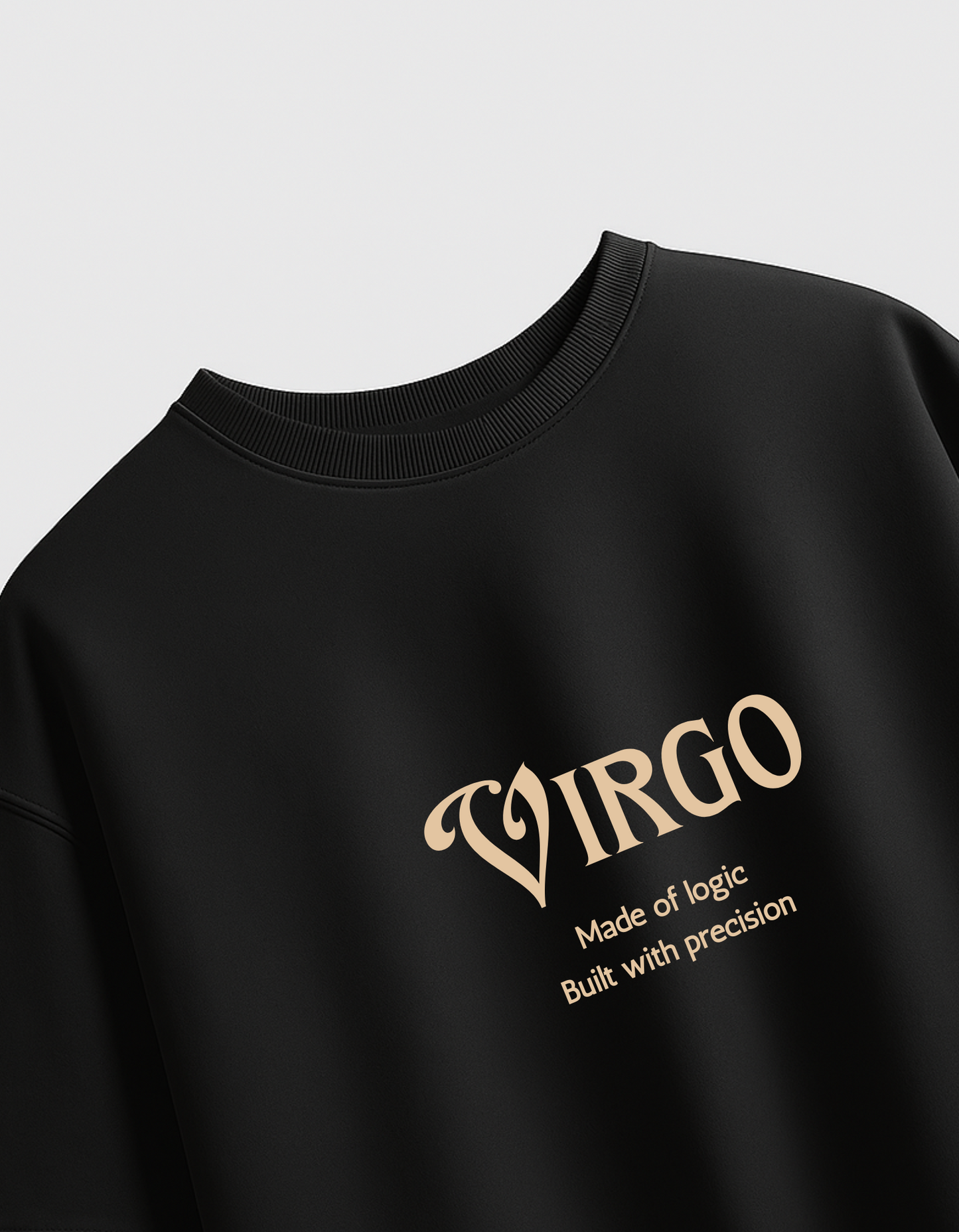 सब लिखा हुआ है – Zodiac Black Oversized T-shirt