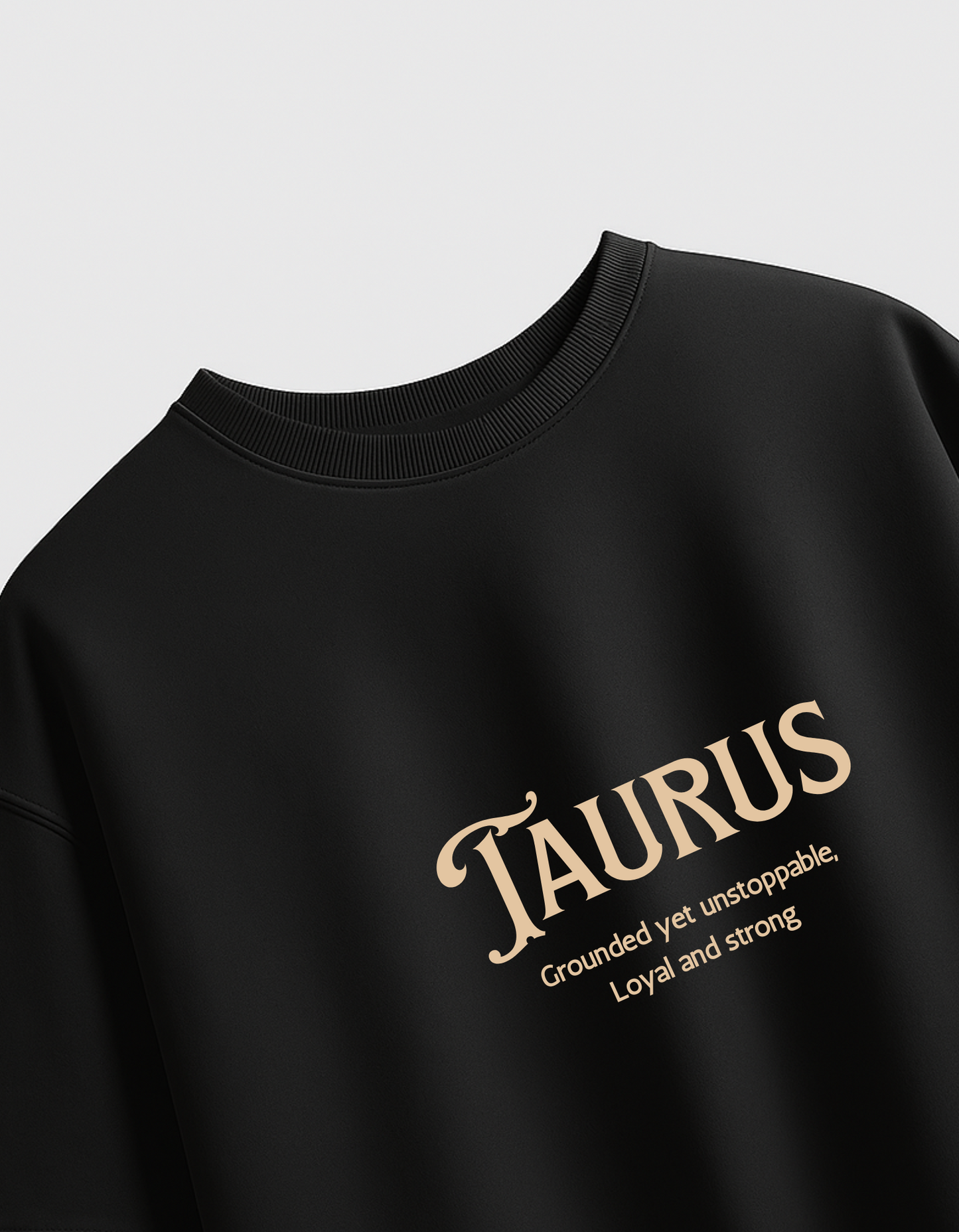 सब लिखा हुआ है – Zodiac Black Oversized T-shirt