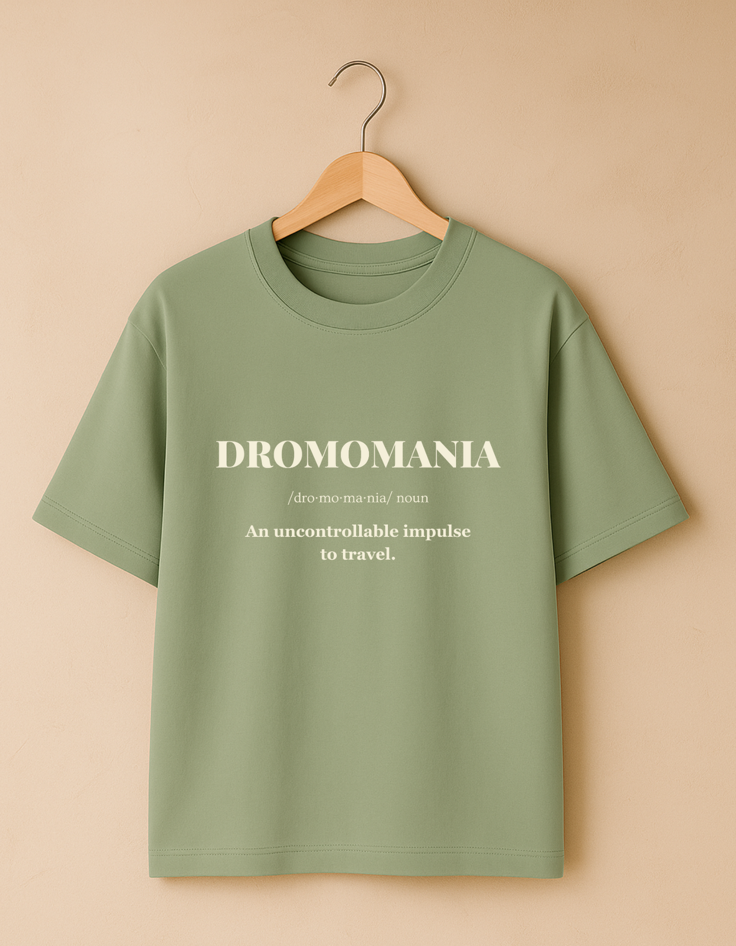 Dromomania - The Travel Junky Premium Cotton Round Neck Casual Oversized T-shirt