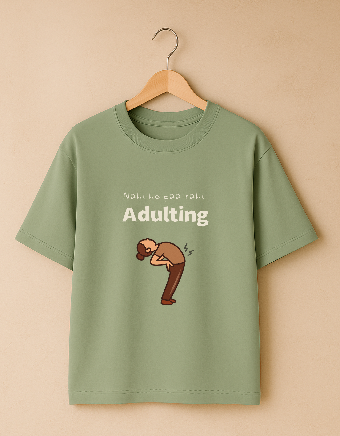 Nahi Ho Paa Rahi Adulting Unisex- Life Update Tshirt - Premium Cotton Round Neck Casual Oversized T-shirt