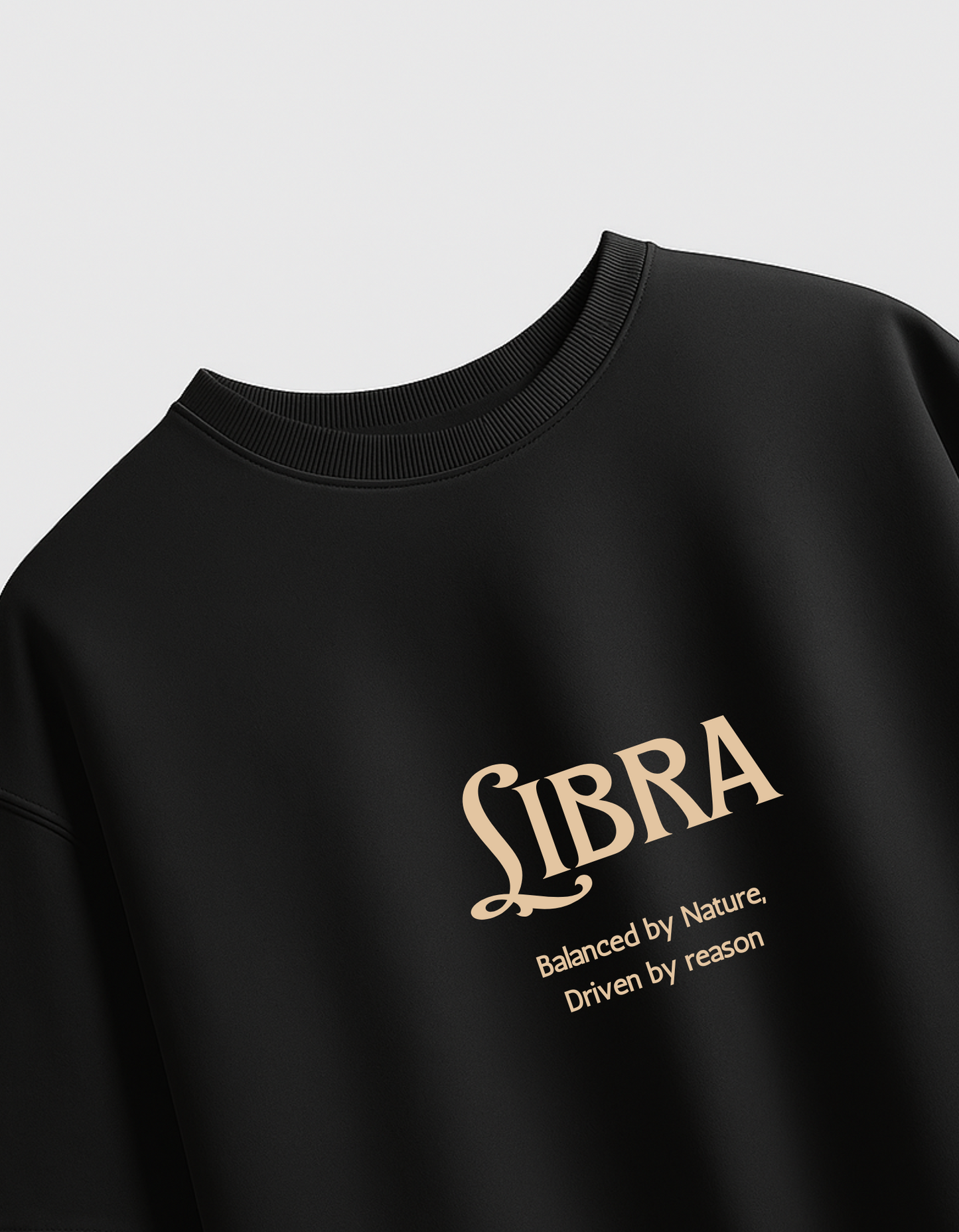 सब लिखा हुआ है – Zodiac Black Oversized T-shirt