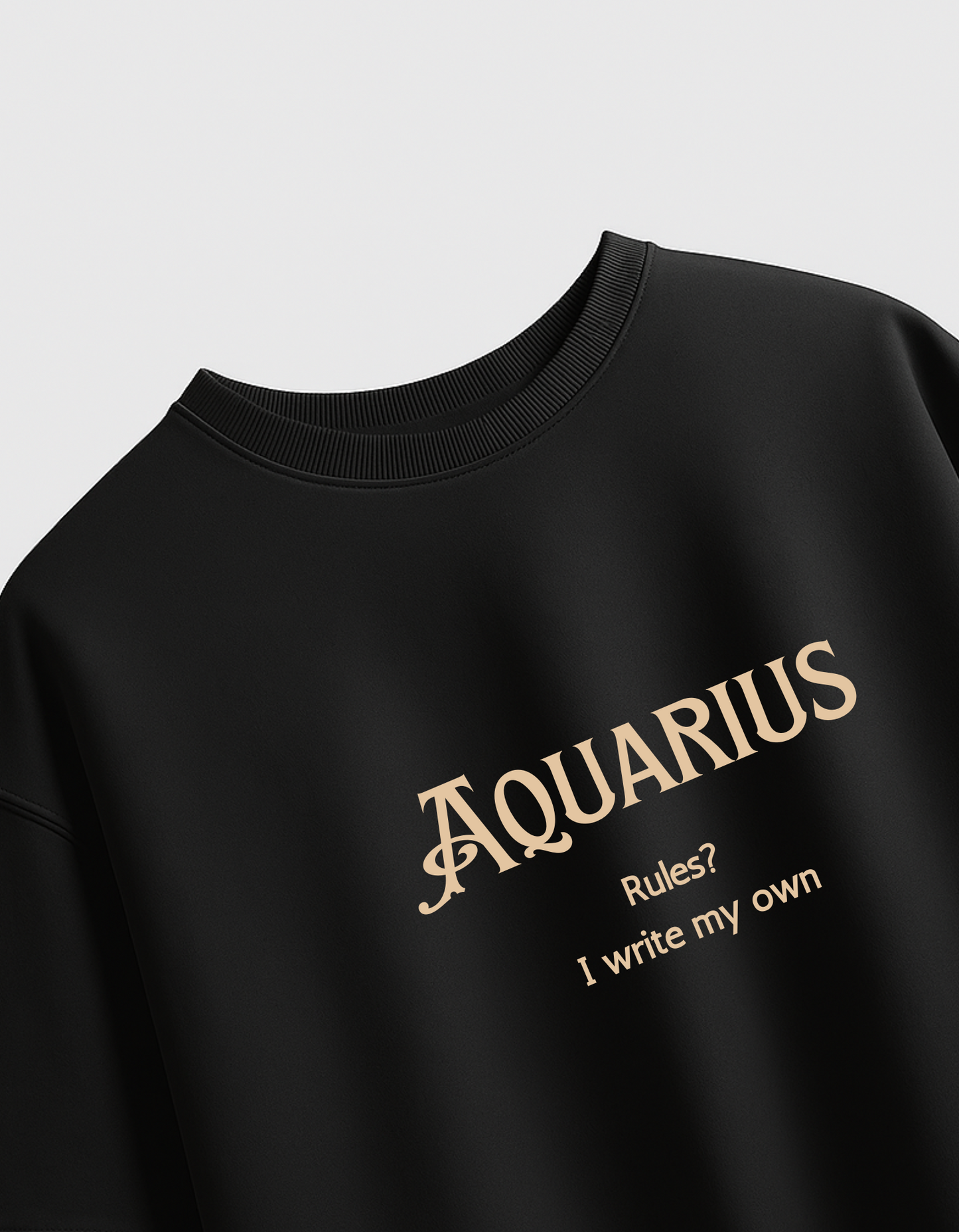 सब लिखा हुआ है – Zodiac Black Oversized T-shirt