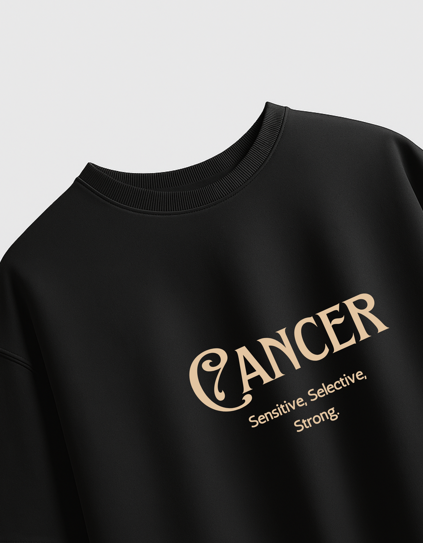 सब लिखा हुआ है – Zodiac Black Oversized T-shirt