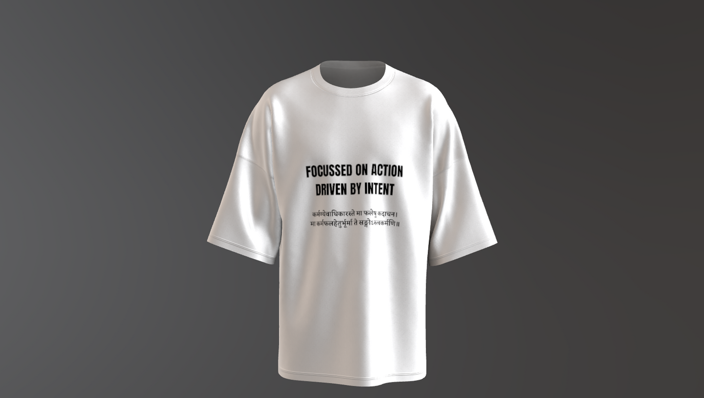 ποΈ Focussed on Action, Driven by Intent - The Spiritual Luxe Terry Cotton Round Neck Oversized T-shirt.