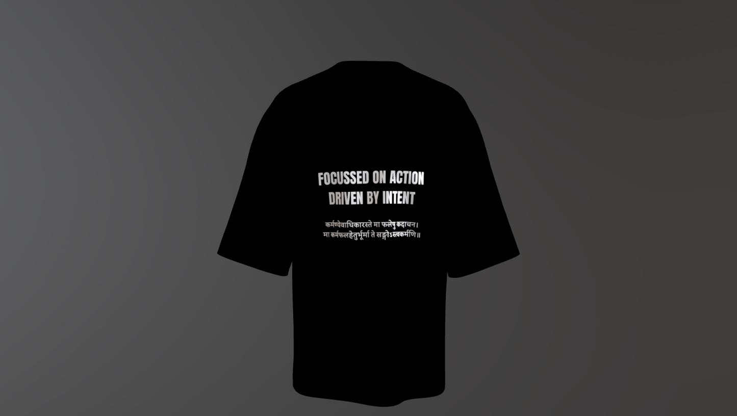 ποΈ Focussed on Action, Driven by Intent - The Spiritual Luxe Terry Cotton Round Neck Oversized T-shirt.