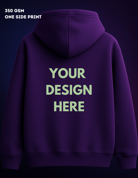 Limited Edition : Purple Oversized Hoodie One Side Print