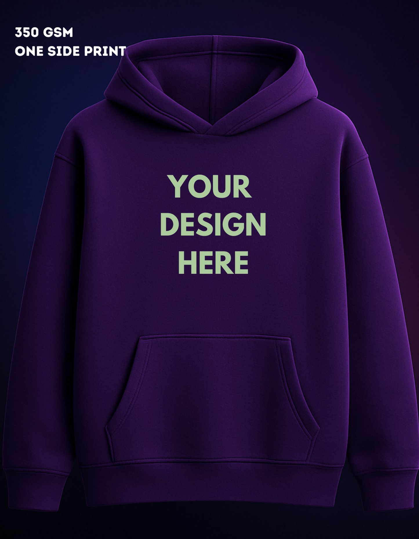 Limited Edition : Purple Oversized Hoodie One Side Print