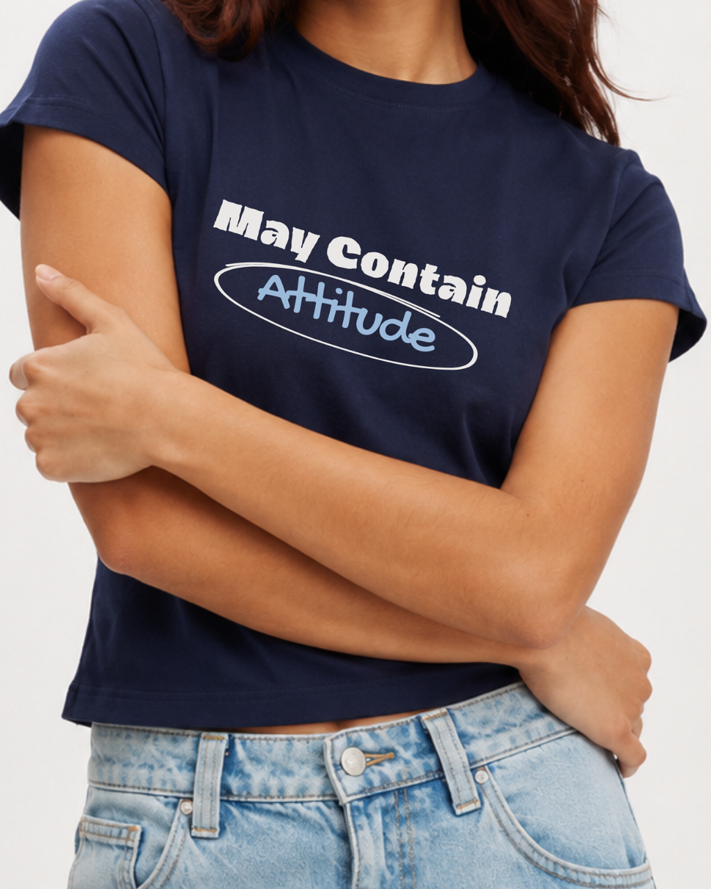 Main Contain Attitude - Baby Tee For Women