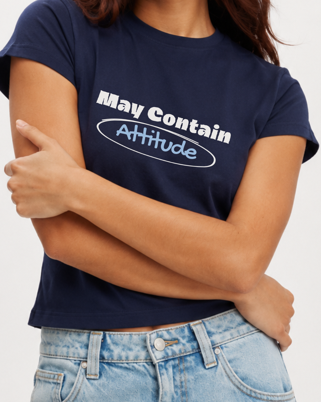 Main Contain Attitude - Baby Tee For Women