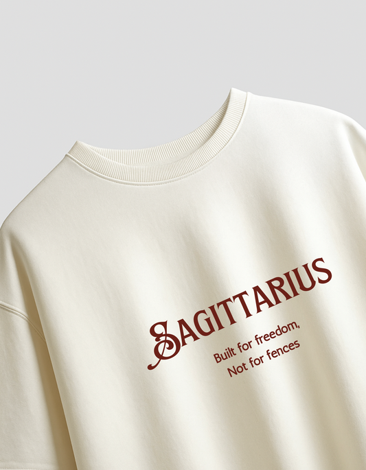 सब लिखा हुआ है – Zodiac Off White Oversized T-shirt