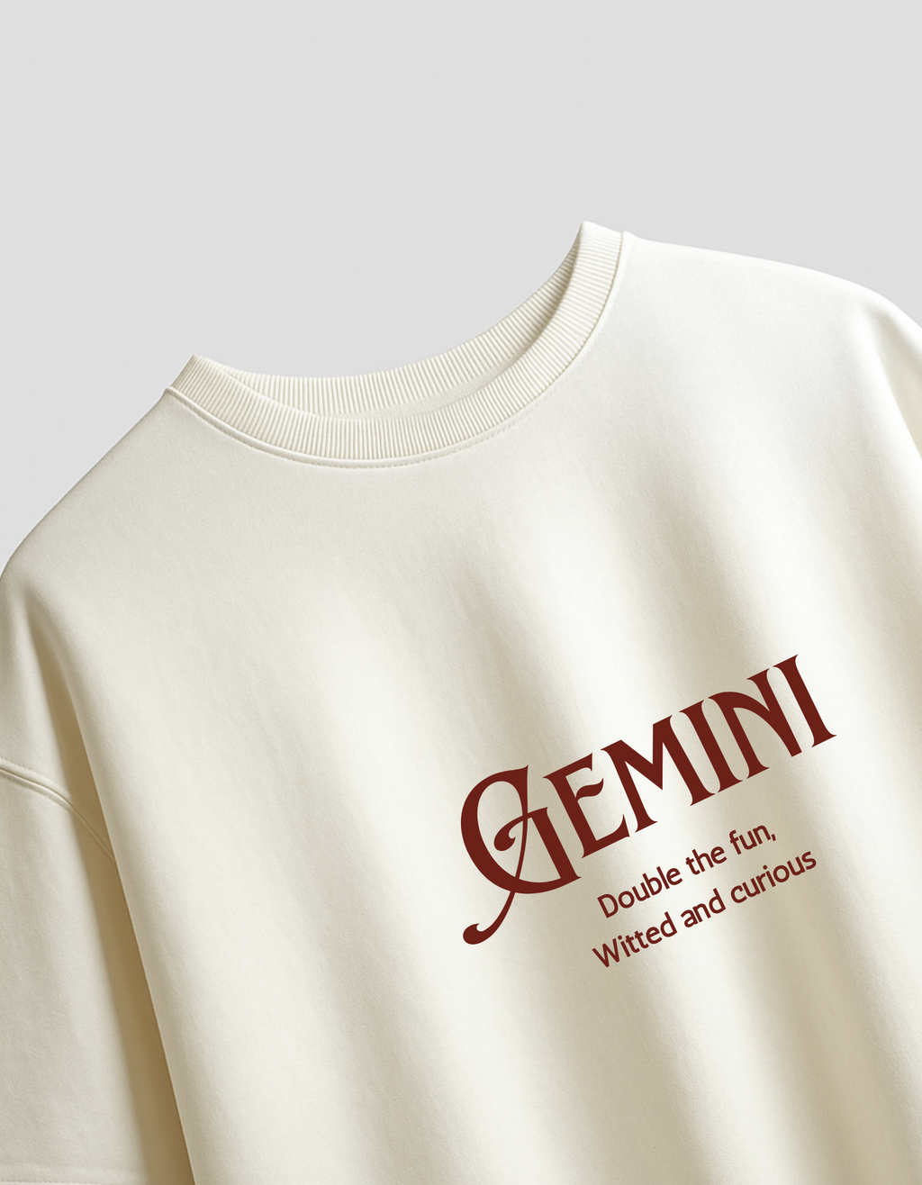 सब लिखा हुआ है – All 12 Zodiacs Off White Oversized T-shirt
