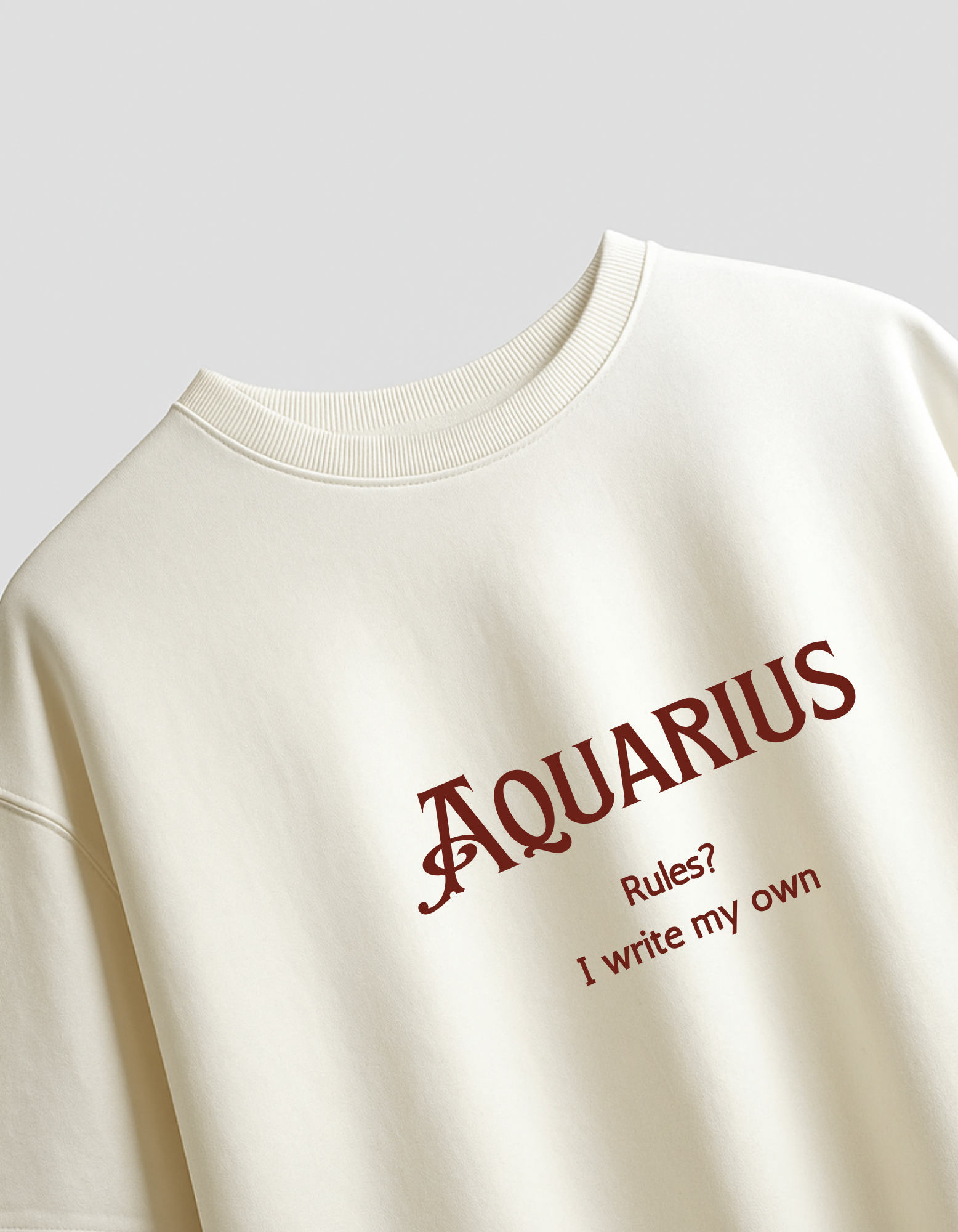 सब लिखा हुआ है – All 12 Zodiacs Off White Oversized T-shirt