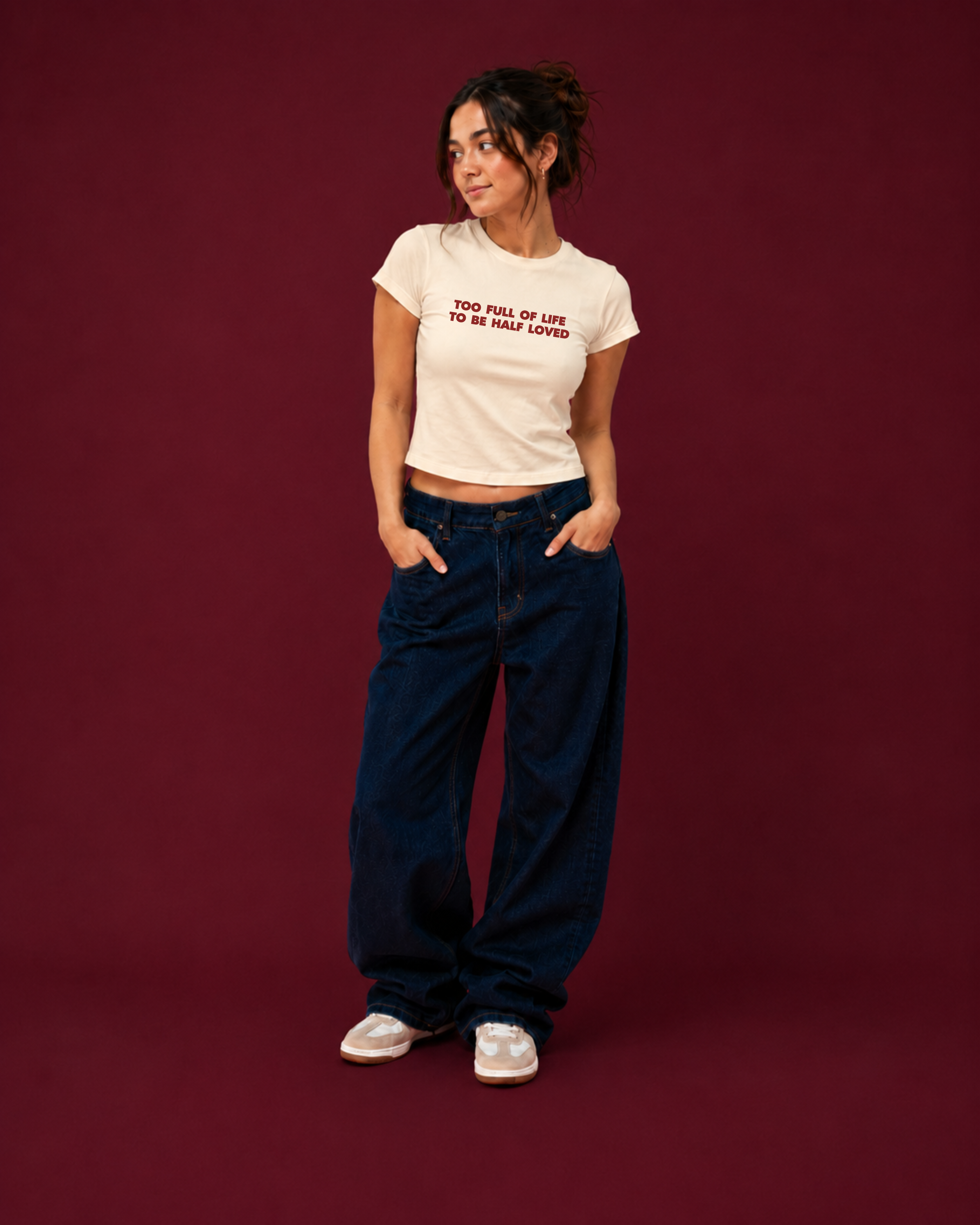 Too Full Of Life - Baby Tee For Women